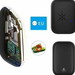 Sonnette d'extérieur sans fil sans batterie, étanche IP 68, humidité de la neige et de la pluie, noir-Deko Best