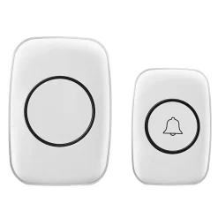 Sonnette extérieure sans fil étanche à 300 mètres, kit de sonnette avec récepteur enfichable pour la maison au Bureau, blanc^Deko Outlet