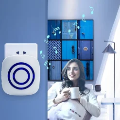 Sonnette électrique sans fil avec 1 récepteur et 1 détecteur de mouvement PIR, blanche-Deko Sale