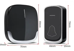 Sonnette sans fil 300 m, 36 mélodies, 4 niveaux de volume, avec lampe torche LED, noire^Deko Clearance