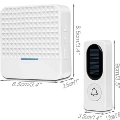 Sonnette sans fil Sonnette solaire électronique sans fil, blanche^Deko Online