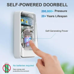 Sonnette sans fil, sonnette électronique étanche 150 m, kit de sonnette et 38 mélodies avec 4 niveaux de volume (noir 1+2)^Deko Hot