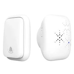 Sonnette sans fil étanche IP68, auto-alimentée, portée de 100 m, blanche^Deko