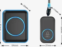 Sonnette sans fil étanche - Portée 300 m - 60 mélodies - Pour jardin, maison, bureau^Deko Clearance