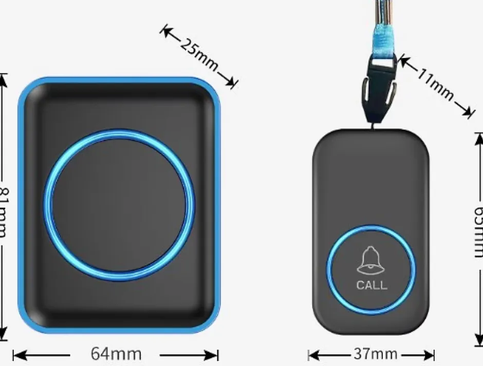 Sonnette sans fil étanche - Portée 300 m - 60 mélodies - Pour jardin, maison, bureau^Deko Clearance