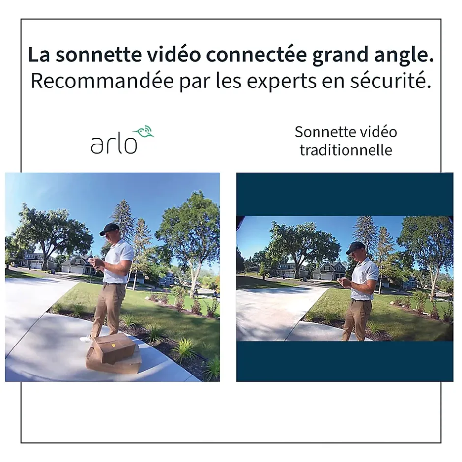 Sonnette vidéo sans fil connectée noire^Arlo Online