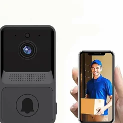 Sonnette vidéo sans fil, compatible avec sonnette intelligente, connexion sans fil, caméra 1080p (avec batterie)-Deko Best