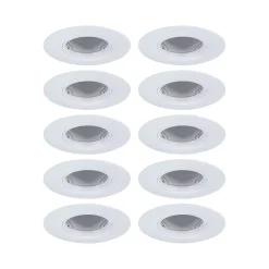 Spot encastré Kit de 10 fixe rond 90mm GU10 max. 10x10W 230V gradable Blanc-Paulmann Discount