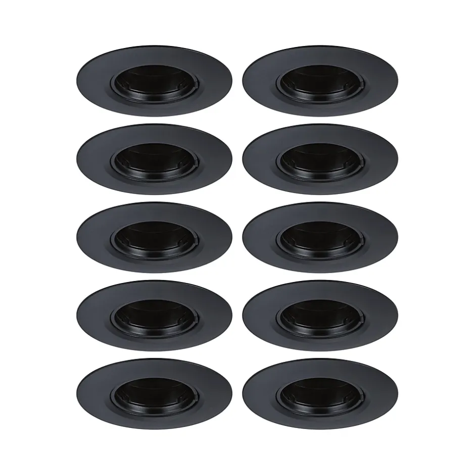 Spot encastré Kit de 10 fixe rond 90mm GU10 max. 10x10W 230V gradable Noir-Paulmann Outlet