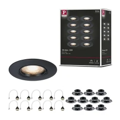 Spot encastré Kit de 10 fixe rond 90mm GU10 max. 10x10W 230V gradable Noir-Paulmann Outlet