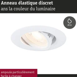 Spot encastré Kit de 3 orientable rond 90mm 30 GU10 max. 3x10W 230V gradable Blanc-Paulmann Clearance