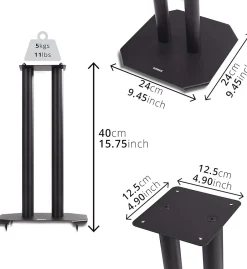 SPS1022-40 Pieds enceintes 40 cm lestables avec du sable Cônes anti vibrations Set de 2 pour hifi stéréo home cinema-Duronic Outlet