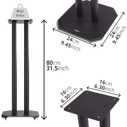 SPS1022-60 Pieds enceintes 60 cm lestables avec du sable Cônes anti vibrations Set de 2 pour hifi stéréo home cinema^Duronic Discount