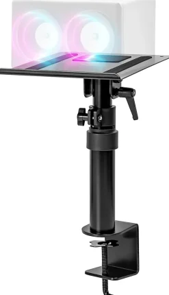 SPS15 Support d'enceintes de bureau Hauteur réglable Inclinable Rotatif Pince de fixation 24 x 20 cm Charge max 5 kg^Duronic Best