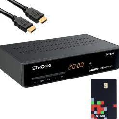 SRT 7410 Décodeur Satellite TNTSAT Astra + Carte TNTSAT + Câble HDMI Offert^Strong Sale