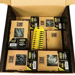 STARBLOCK Coffret de vis Pack Pro 2 200 vis Bois Aggloméré Tête fraisée Torx 9 tailles 1 Porte embouts mousqueton 50 mm^Norail Discount