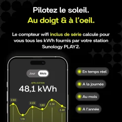 PLAY2, Kit 3 panneaux solaires complet 1380W bifacial, 3 Stations solaire livrées assemblées, installation sol ou mur^Sunology New