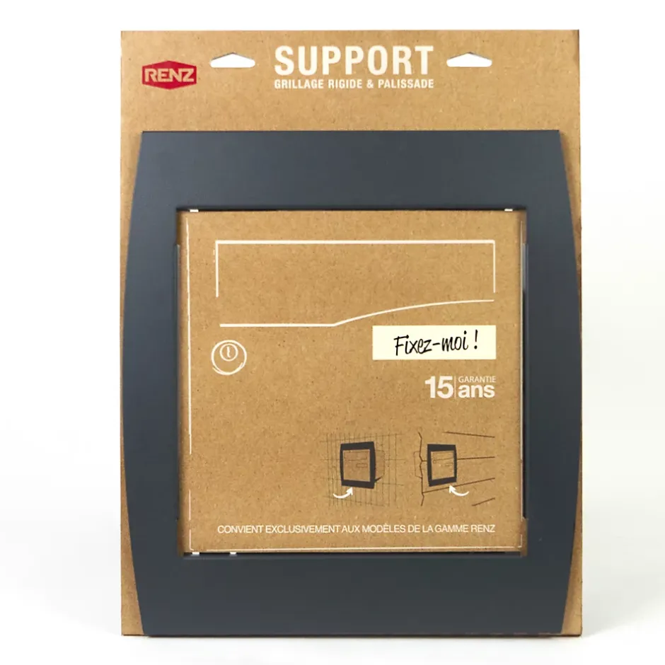 Support grillage rigide & palissade Gris anthr. mat sablé RAL 7016MS^Renz New