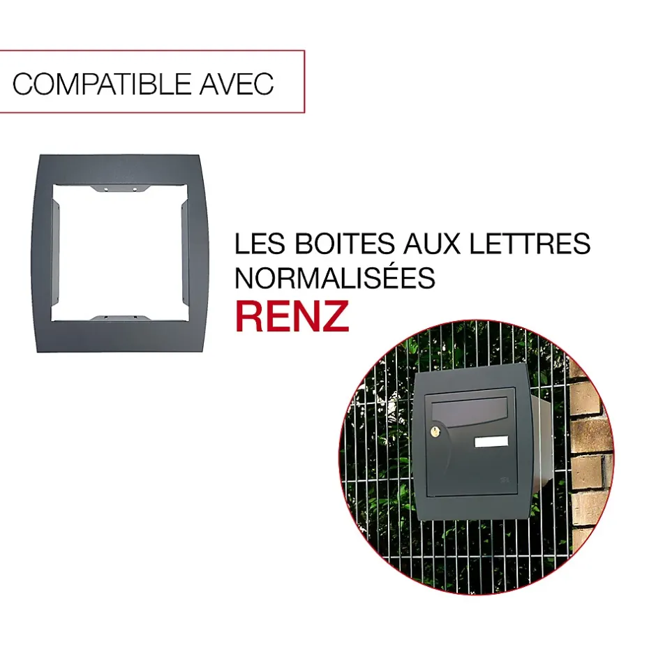 Support grillage rigide & palissade Gris anthr. mat sablé RAL 7016MS^Renz New