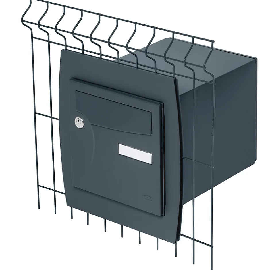 Support grillage rigide & palissade Gris anthr. mat sablé RAL 7016MS^Renz New