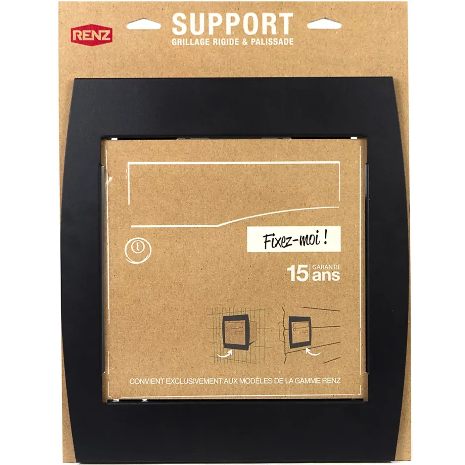 Support grillage rigide & palissade Noir mat sablé RAL 9005MS^Renz Outlet