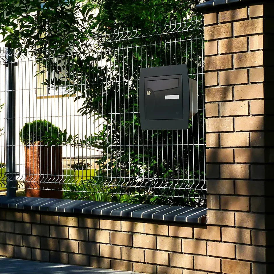 Support grillage rigide & palissade Noir mat sablé RAL 9005MS^Renz Outlet