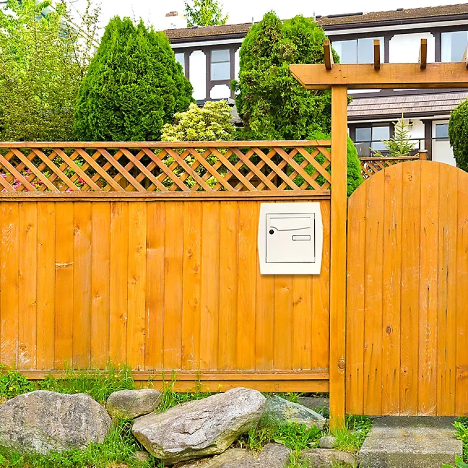 Support grillage rigide & palissade Blanc crème mat sablé RAL 9010MS-Renz Hot