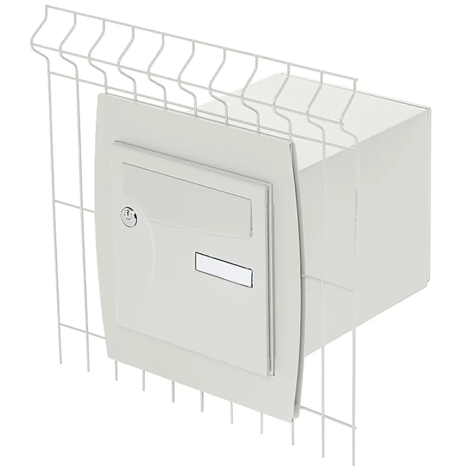 Support grillage rigide & palissade Blanc crème mat sablé RAL 9010MS-Renz Hot