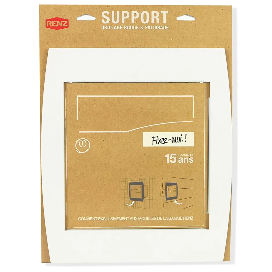 Support grillage rigide & palissade Blanc crème mat sablé RAL 9010MS-Renz Hot