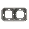 Support plaque étanche encastré - Plexo - - Gris - 2 postes horizontaux ou verticaux^Legrand Outlet