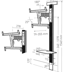 Support TV inclinable et orientable Exostand 600 pour écran 50