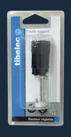 Supports bougies E14 2A 250V 60W femelle pas 10x1 H.65mm^Tibelec Hot