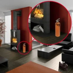 Système d’extinction d'incendie ABC 1 kg Lifebox avec manomètre cuivre- Outlet