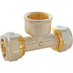 Té femelle à compression pour tube Multicouche Ø16 - femelle au centre 15/21 (1/2")^Somatherm for you Online