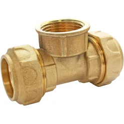 Té laiton pour PE Ø20 - Femelle au centre 15/21 (1/2")-Somatherm for you New