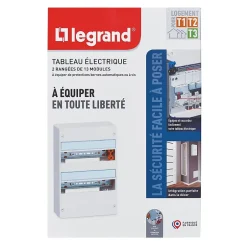 Tableau électrique à équiper 2 rangées - 26 modules-Legrand Discount