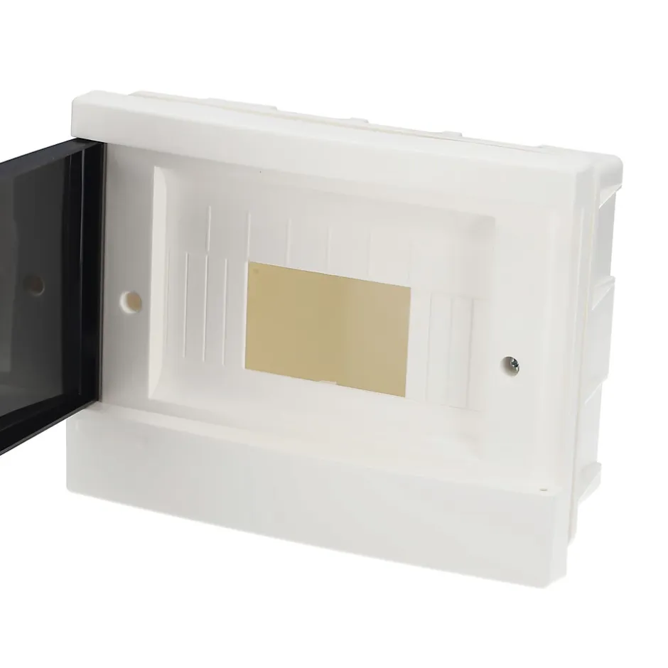 Tableau électrique encastré 8 modules blanc fumé IP44 avec rail DIN 777841-Edo Online