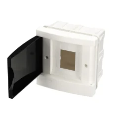 Tableau électrique encastré 4 modules blanc fumé IP44 avec rail DIN 777837-Edo Discount