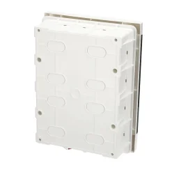 Tableau électrique encastré 16 modules 2x8 blanc fumé IP44 avec rail DIN 777845-Edo Best