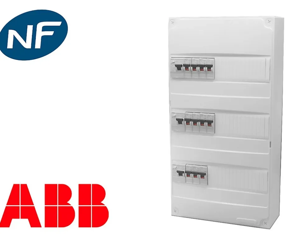 Tableau électrique pré équipé saillie 3 rangées à vis-ABB Hot
