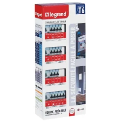Tableau électrique pré-équipé et pré-câblé 4 rangées - 52 modules (20 inclus)^Legrand