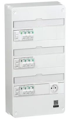 Tableau électrique pré-équipé et pré-câblé T2 à T4 - 3 rangées - 39 modules + prise modulaire-Schneider Electric Online