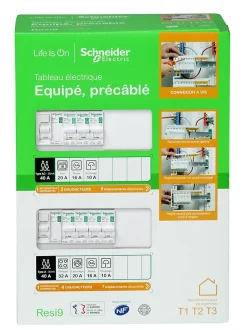 Tableau électrique pré-équipé et pré-câblé T1 au T3 - 2 rangées - 26 modules (11 inclus) Resi9 XP^Schneider Electric Outlet