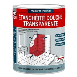 Étanchéité douche, salle de bain - Résine d'étanchéité transparente polyuréthane -0.75 litres-Transparent-Procom Hot