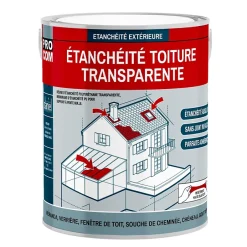 Étanchéité transparente polyuréthane - Résine d'étanchéité transparente toiture, véranda, verrière, serre -2.5 litres-Transp-Procom Sale