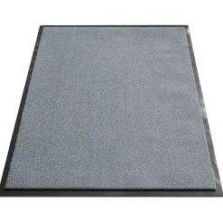 Tapis de Porte Paillasson d'entrée Monochrom Gris argent 60 x 180 cm-Floordirekt Outlet