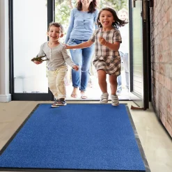 Tapis de Porte Paillasson d'entrée Monochrom Bleu 135 x 200 cm^Floordirekt Best