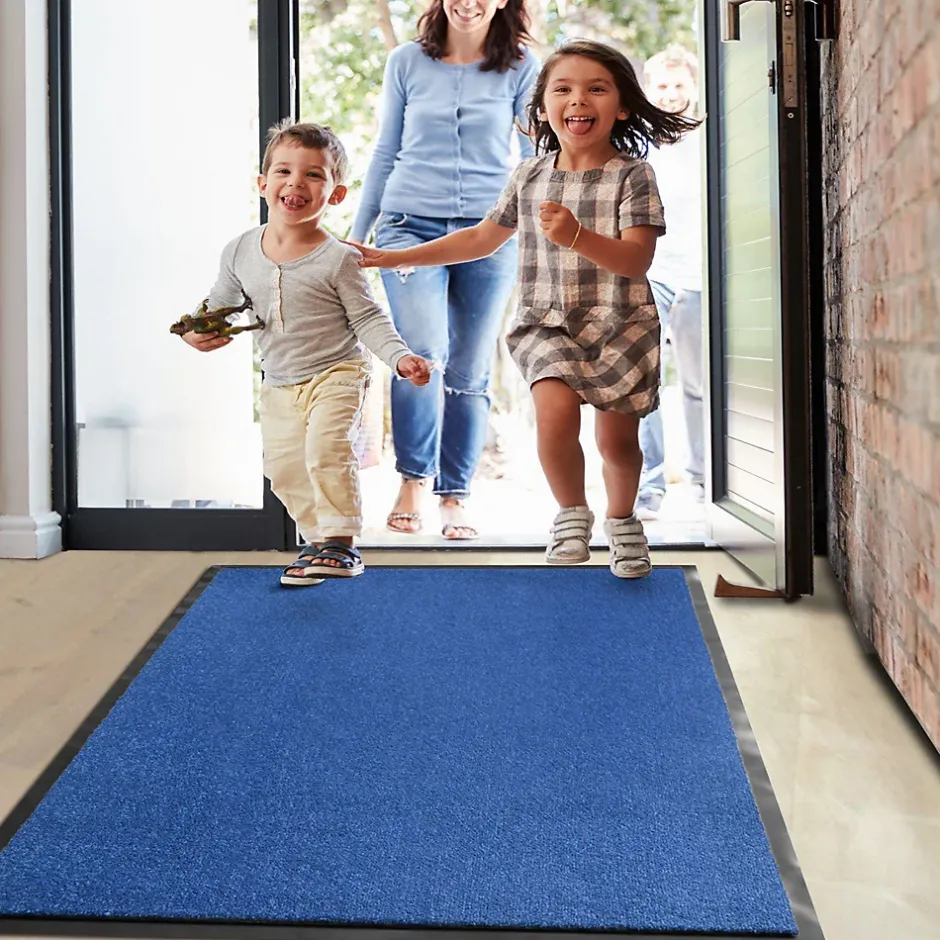 Tapis de Porte Paillasson d'entrée Monochrom Bleu 135 x 200 cm^Floordirekt Best