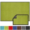 Tapis de Porte Paillasson d'entrée Monochrom Vert citron 90 x 150 cm^Floordirekt New