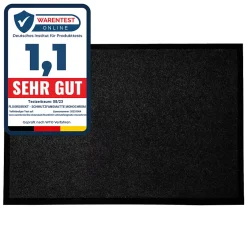 Tapis de Porte Paillasson d'entrée Monochrom Noir 200 x 200 cm^Floordirekt New